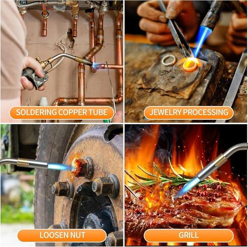 High Intensity Propane Torch Head Fuel by Propane, MAPP, Welding Torch, Turbo Gas Torch Kit, Trigger Start Mapp Gas Torch Kit with Igniter,Propane torch,Blow Torch(Fuel Not Included) in Kuwait