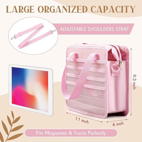 Ministry Tract Holder with Detachable Shoulder Strap, Magazine and Missionary Bag with Interlayer Service Bag for Magazines and Brochure Bible Water Cup Umbrella in Saudi Arabia