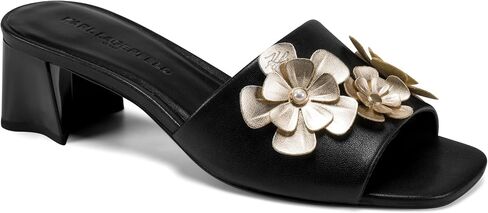 KARL LAGERFELD womens Sandreea Block Heeled Sandal With Flower Embellishments in Saudi Arabia