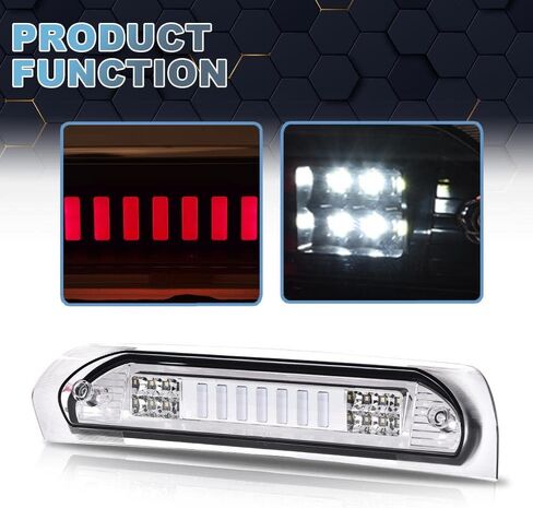 PIT66 LED 3rd Brake Light Compatible with Dodge Ram 1500 2002-2008/Compatible with Dodge Ram 2500 3500 2003-2009 LED Third Brake Light Cargo Chrome Housing Clear Lens in Saudi Arabia