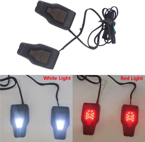 Window Glass Hinge Cover with Pair LED Light, Rear Window Glass Hinge Trim Brake Reverse Running Light, Compatible with Jeep 2008-2021 Wrangler JL in Saudi Arabia