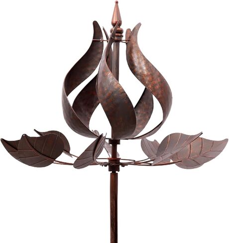 Solar Yard Wind Spinner - Kinetic Large Garden Wind Spinners Outdoor Metal, Windmill Garden Decor for Outside, Solar Powered Lawn Patio Wind Sculpture (Height 87") in Saudi Arabia