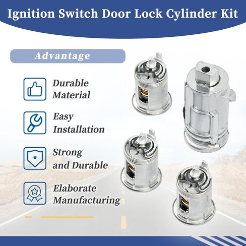 5003843AA Ignition Starter Switch Door Lock Cylinder Set w/Two Keys Compatible with Jeep Wrangler TJ 2002 2003 2004 2005 2006 Replace 68001713AA 5003843AB 4864651 in Saudi Arabia