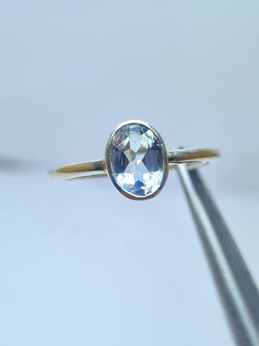925 Sterling Silver Aquamarine Birthstone Ring, Adjustable Promise Engagement Ring Irish Jewelry for Women in Saudi Arabia