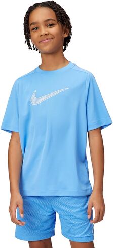 Nike Unisex Big Kids' Multi Dri-FIT Short-Sleeve Training Top (Large Swoosh Logo) - Boys and Girls in Saudi Arabia