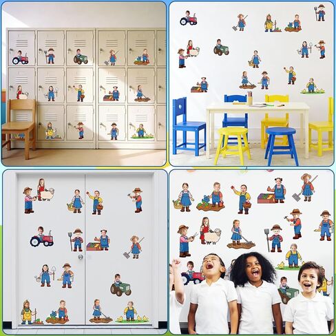 90 Pcs Farmer DIY Cutouts Farm Cut-Outs Funny Farmhouse Life Paper Cutting with 150 Pcs Glue Points for Crafts Party Classroom Bulletin Board Photo in Saudi Arabia