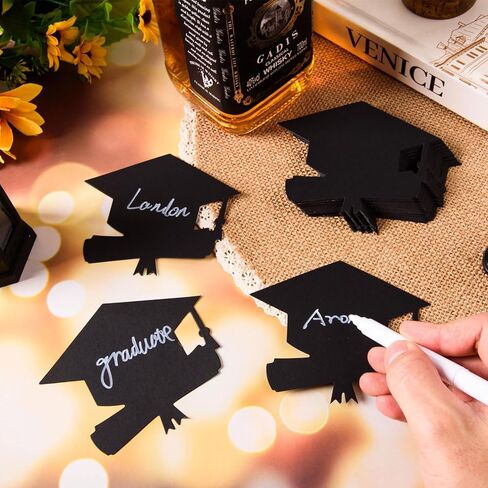 MixTeach 200 Pcs Grad Caps Cutouts 3.94" Paper Graduation Cap with Diploma Shapes Die Cut Class of 2026 Graduation Party Decorations Hat Cutouts for High School College Party Supplies in Saudi Arabia