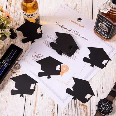 MixTeach 200 Pcs Grad Caps Cutouts 3.94" Paper Graduation Cap with Diploma Shapes Die Cut Class of 2026 Graduation Party Decorations Hat Cutouts for High School College Party Supplies in Saudi Arabia