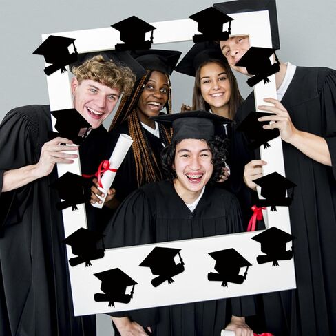 MixTeach 200 Pcs Grad Caps Cutouts 3.94" Paper Graduation Cap with Diploma Shapes Die Cut Class of 2026 Graduation Party Decorations Hat Cutouts for High School College Party Supplies in Saudi Arabia