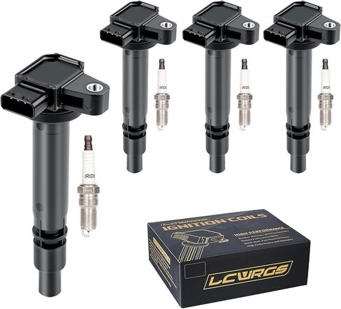 Set of 4 Ignition Coil Packs and Spark Plugs Fits for Toyota Tacoma 2000 2001 2002 2003 2004 Spark Plugs and Coils 2.4 2.7 L4 Replaces UF323 9091902237 in Saudi Arabia