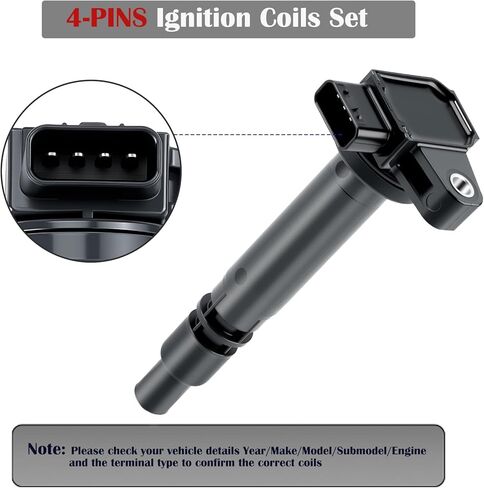 Set of 4 Ignition Coil Packs and Spark Plugs Fits for Toyota Tacoma 2000 2001 2002 2003 2004 Spark Plugs and Coils 2.4 2.7 L4 Replaces UF323 9091902237 in Saudi Arabia
