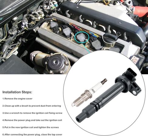 Set of 4 Ignition Coil Packs and Spark Plugs Fits for Toyota Tacoma 2000 2001 2002 2003 2004 Spark Plugs and Coils 2.4 2.7 L4 Replaces UF323 9091902237 in Saudi Arabia