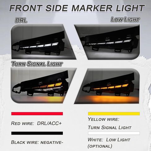 LED Front Wheel Arches Side Marker Light Sequential Turn Signal Lamp Fit for Toyota Tacoma 2024 2025 2026,Replacement Front Fender Flares OEM Trim Upgrade DRL Kit(Only Fit SR SR 5 Model) in Saudi Arabia