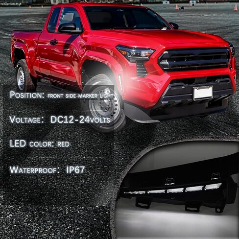 LED Front Wheel Arches Side Marker Light Sequential Turn Signal Lamp Fit for Toyota Tacoma 2024 2025 2026,Replacement Front Fender Flares OEM Trim Upgrade DRL Kit(Only Fit SR SR 5 Model) in Saudi Arabia