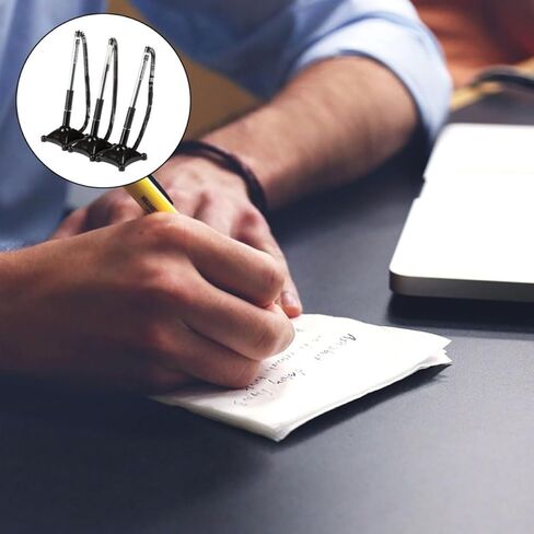 3pcs Black 0.5mm Business Signature Counter Ballpoint Pens with Pen Chain and Adhesive Base Vertical Desktop Writing for Office Bank and Reception Use in Saudi Arabia