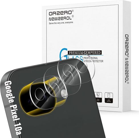 Orzero (3 Pack) Camera Lens Protector Compatible for Google Pixel 8a, Tempered Glass 9 Hardness High Definition Anti-Scratch Bubble-Free in Saudi Arabia
