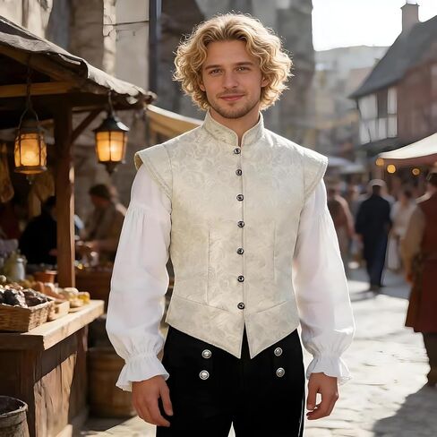 سترة Tudor Nobleman الأصلية لعصر النهضة Faire Brocade للرجال زي هنري التاريخي المزدوج القابل للتعديل in Kuwait
