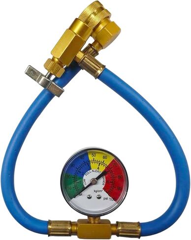YoRise R134A Car AC Refrigerant Charge Hose Kit with Pressure Gauge, A/C Low-Pressure Measuring Tool with 1/2'' Can Tap, Air Conditioning Recharge Hose with R134A Quick Coupler (Blue) in Saudi Arabia
