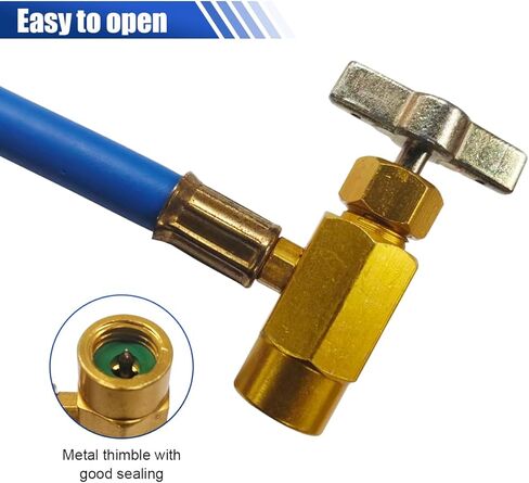 YoRise R134A Car AC Refrigerant Charge Hose Kit with Pressure Gauge, A/C Low-Pressure Measuring Tool with 1/2'' Can Tap, Air Conditioning Recharge Hose with R134A Quick Coupler (Blue) in Saudi Arabia