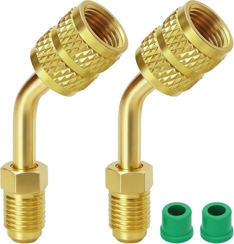 2 قطعة محول R410a، محول HVAC، 5/16 SAE أنثى قارنة توصيل سريعة إلى 1/4 موصلات منفذ شحن فراغ HVAC ذكر، محول سبليت صغير لخدمة تبريد مكيف الهواء in Kuwait