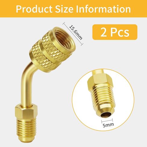2 قطعة محول R410a، محول HVAC، 5/16 SAE أنثى قارنة توصيل سريعة إلى 1/4 موصلات منفذ شحن فراغ HVAC ذكر، محول سبليت صغير لخدمة تبريد مكيف الهواء in Kuwait