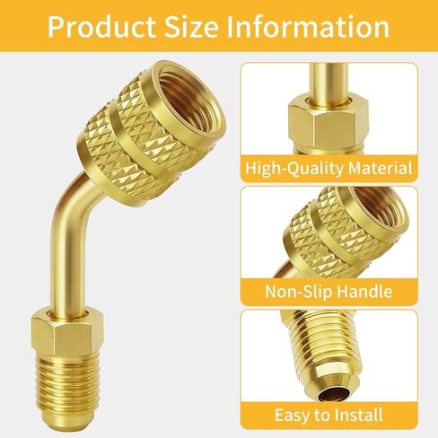 2 قطعة محول R410a، محول HVAC، 5/16 SAE أنثى قارنة توصيل سريعة إلى 1/4 موصلات منفذ شحن فراغ HVAC ذكر، محول سبليت صغير لخدمة تبريد مكيف الهواء in Kuwait