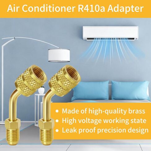 2 قطعة محول R410a، محول HVAC، 5/16 SAE أنثى قارنة توصيل سريعة إلى 1/4 موصلات منفذ شحن فراغ HVAC ذكر، محول سبليت صغير لخدمة تبريد مكيف الهواء in Kuwait