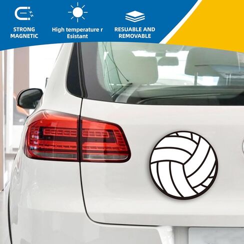 Volleyball Magnet Car Decal - 5 Inch - Automotive Magnet for Cars, Trucks, SUVs- Any Magnetic Surface - A Display by Volleyball Enthusiasts in Saudi Arabia