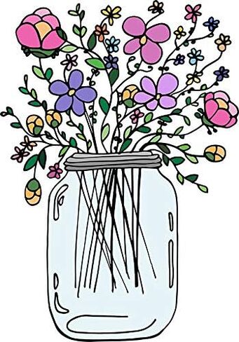 Magnet Mason Jar with Flowers Car Magnetic Vinyl Bumper Sticker 5'' x 4'' in Saudi Arabia