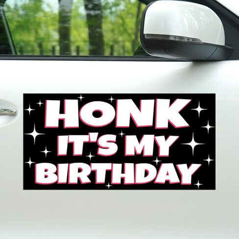 Magnet Honk It's My Birthday Car Magnet Decal Humorous Magnetic Bumper Sticker for Refrigerators Cars 7.5x3.75in in Saudi Arabia