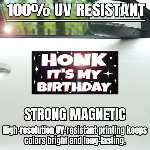 Magnet Honk It's My Birthday Car Magnet Decal Humorous Magnetic Bumper Sticker for Refrigerators Cars 7.5x3.75in in Saudi Arabia