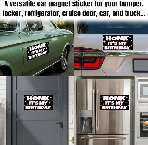 Magnet Honk It's My Birthday Car Magnet Decal Humorous Magnetic Bumper Sticker for Refrigerators Cars 7.5x3.75in in Saudi Arabia