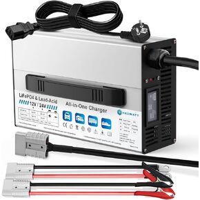 12V/24V LiFePO4 & AGM الكل في واحد شاحن بطارية قابل للتعديل الحالي 6A-30A LiFePO4 14.6V 30A، 29.2V 30A، الرصاص الحمضية، AGM، هلام شاحن بطارية ذكي سريع للسيارة، RV، قارب، شاحنة، النظام الشمسي in Kuwait