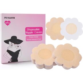 60 Pcs Disposable Nipple Covers,Nipple Covers for Women,Upgrade ultra-thin invisible nipple patches and breast pads,Pasties, Petals Nipple Covers（skin color） in Saudi Arabia