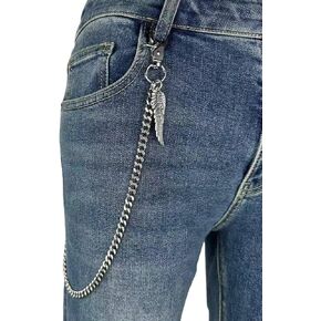 KALHE Silver Angel Wing Wallet Chain for Jeans, Metal Biker Punk Rock Style Stainless Steel Pants Chain with Wing Charm in Saudi Arabia