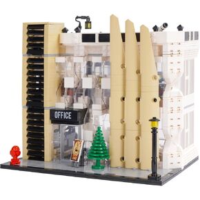 مجموعة مكعبات بناء مكتب المدينة، مجموعة مكعبات بناء نموذجية لمدينة ستريت فيو 1499 قطعة من طراز MOC المعماري مجموعة عرض قابلة للجمع in Kuwait