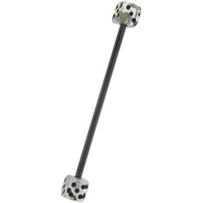 14G Surgical Steel PVD Black Industrial Barbell Acrylic Dice Beads Industrial Earrings Piercing Jewelry 36mm 1 1/2 Inch in Saudi Arabia