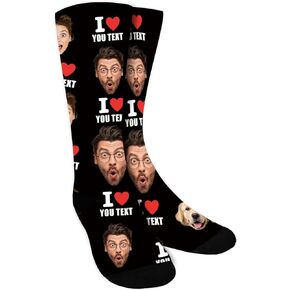 جوارب iDIY مخصصة مع صورة - جوارب مخصصة مع وجه، هدايا مخصصة للرجال والنساء، هدايا عيد الحب لها in Kuwait