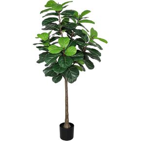 شجرة التين المصنوعة من أوراق الكمان الصناعية بطول 8 أقدام، نباتات صناعية كبيرة وأشجار اللبخ الليراتا الداخلية، شجرة وهمية واقعية في نبات أرضية الوعاء لديكور المنزل والمكتب هدية الكريسماس in Kuwait
