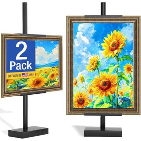 2Pack Adjustable Tabletop Easel Stand for Picture Frames, Picture Easels for Display Up to 30" H，Adjustable Detachable Tabletop Easel, Table Top Frame Holder for Artwork, Photos, (Black) in Saudi Arabia