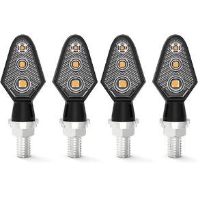 4 قطع وميض صغير لإشارات الانعطاف للدراجات النارية، 3 مصابيح LED فائقة السطوع ومؤشرات أمامية وخلفية كهرمانية، مصابيح إشارة M8 عالمية مقاومة للماء متوافقة مع هارلي هوندا ياماها سوزوكي كاواساكي in Kuwait