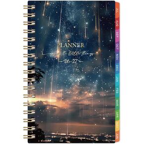 Pocket Calendar 2026-2027 - Pocket Planner 2026-2027, Jul. 2026 - Jun. 2027, 4.1'' × 6.8'', Weekly & Monthly Pocket Planner for Purse, Pocket Planner with 12 Colourful Monthly Tabs, Strong Twin-wire Binding, Galaxy Cover in Saudi Arabia