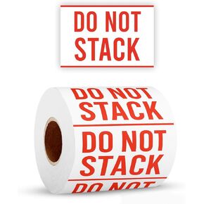 StickerJet Do Not Stack Stickers – 4"x6" Roll Labels, 500 Count – Easy Peel & Stick, Premium Paper – Self-Adhesive Labels for Shipping, Handling, and Moving Boxes – Made in USA in Kuwait