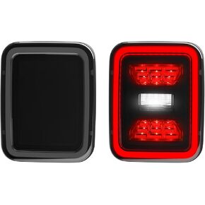 LED Tail Lights Assembly compatible with Jeep Gladiator JT 2020-2025 Accessories, Rear Brake Stop Lights Turn Signal Reverse Lights 2021 2022 2023 2024, Black Housing Smoke Lens, Pair in Kuwait