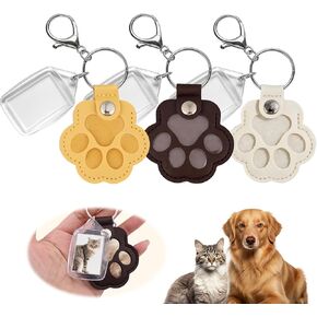 3 قطع من سلسلة مفاتيح مخالب لشعر الكلب مع مجلد صور، حامل مفاتيح لجمع جلد على شكل شعر قط كلب، سلسلة مفاتيح مصنوعة يدويًا كهدية تذكارية للحيوانات الأليفة (إطار 25 مم × 35 مم) in Kuwait