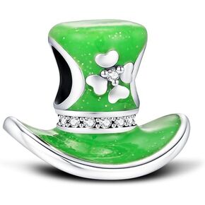 St Patricks Day Charm for Bracelets Necklace Plated Silver Leprechaun Doll Shamrock Ketter's knot Bracelets Charms,Irish Green Clover Gnomes Dangle Bead Pedent Saint Irish Gifts for Daughter Mom bbf in Kuwait