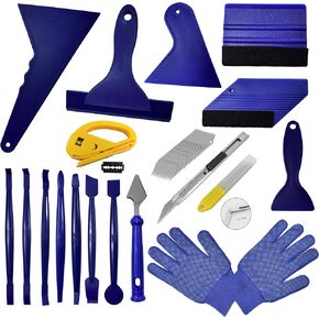 مجموعة أدوات طلاء تغليف الفينيل الاحترافية لأدوات تغليف السيارات لأغشية النوافذ، بما في ذلك مكشطة اللباد، ومكشطة البلاستيك، ومكشطة السيليكون، ومكشطة اللباد للاستبدال، والقفازات، وما إلى ذلك، مجموعة مكونة من 18 قطعة in Kuwait