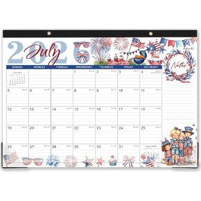 Desk Calendar 2026-2027 - Jul. 2026 to Dec. 2027 - Desk Calendar 2026-2027 Large 17" x 12" ,18 Months Calendar, Large Ruled Blocks, Desk Pad, To-Do List & Notes, Desk/Wall Calendar for Planning or Organizing - 12 Different Themes in Kuwait