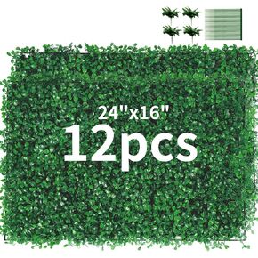 12 قطعة من ألواح خشب البقس الاصطناعي مقاس 60.96 سم × 40.64 سم، لوحة حائط عشبية، ألواح حائط سياج من خشب البقس محمية من الأشعة فوق البنفسجية مناسبة لديكور الحائط الأخضر الاصطناعي، ديكور حديقة السياج في الفناء الخلفي للزفاف in Kuwait