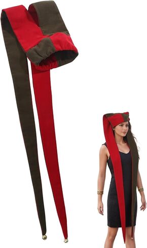 Extra Long Jester Hat Medieval Clown Costumes Jingle Bell Clown Hat for Halloween Carnival Party in Kuwait